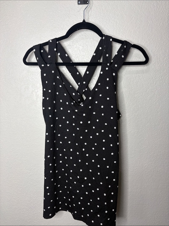 Colette Malouf Tops - Colette Malouf Black and White Polka Dot Sleeveless Blouse